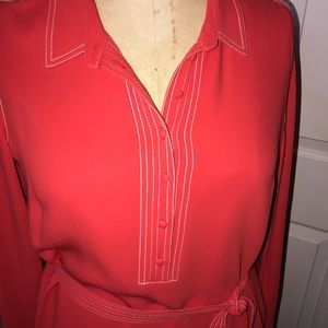 Boden Size 14L Post Box Red Scarlett Shirt Dress